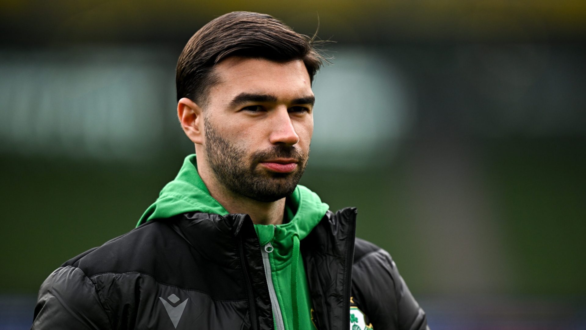 16 February 2025; Danny Mandroiu of Shamrock Rovers before the SSE Airtricity Men's Premier Division match between Bohemians and Shamrock Rovers at the Aviva Stadium in Dublin. Photo by Sam Barnes/Sportsfile